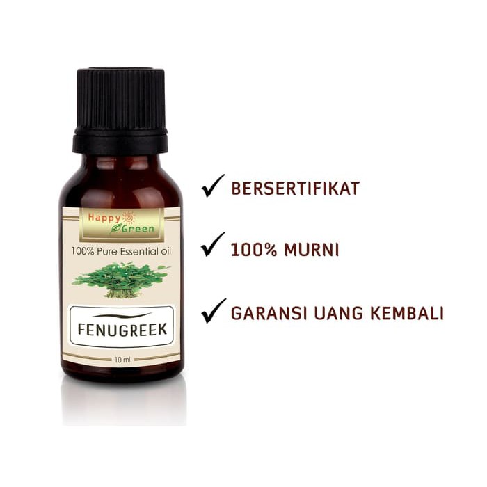 Happy Green Fenugreek Essential Oil (10 ml) - Minyak Fenugreek Murni