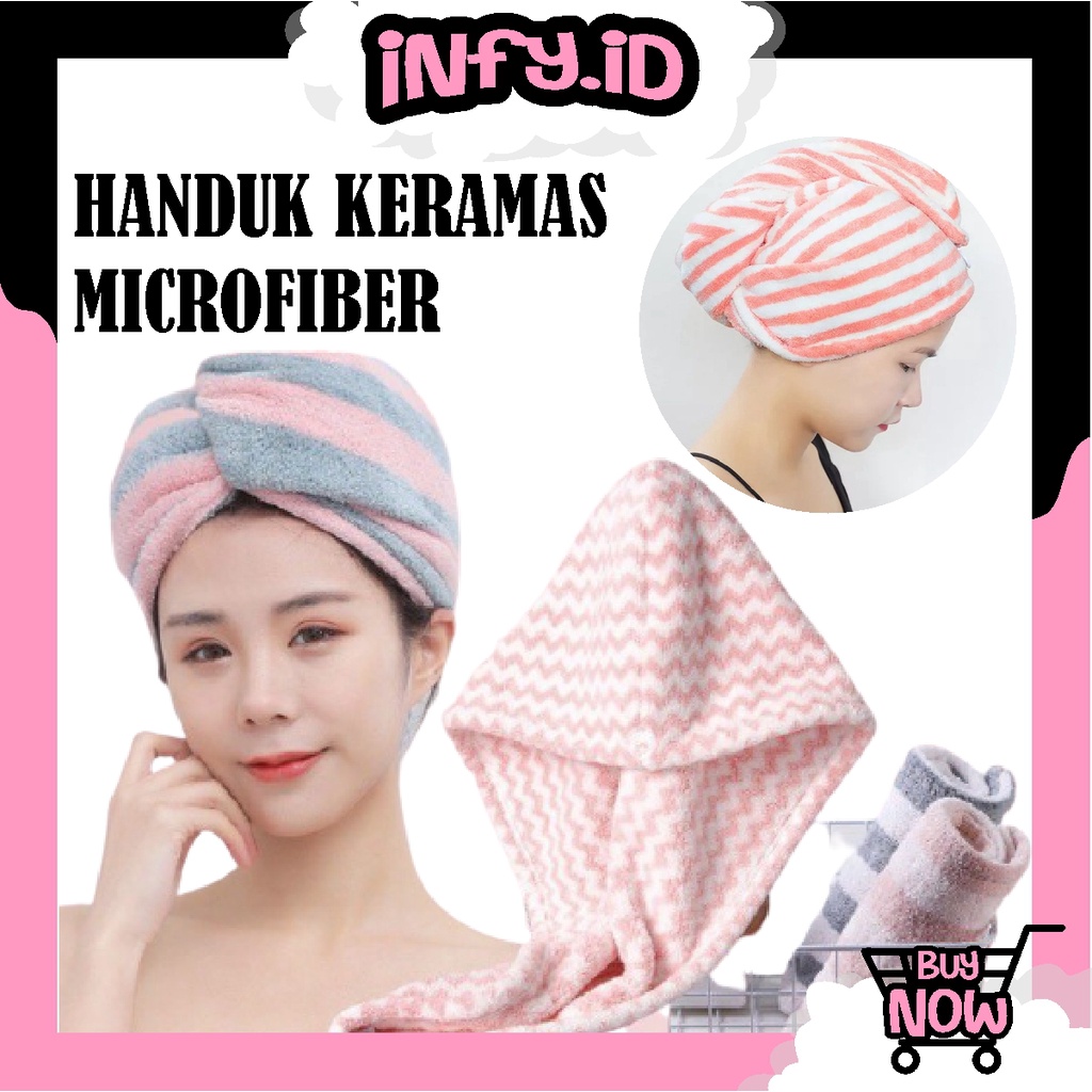 INFY - Handuk Keramas Kepala Cepat kering Bahan Microfiber/Handuk Turban /Magic towel/ Head Towel R524/R525