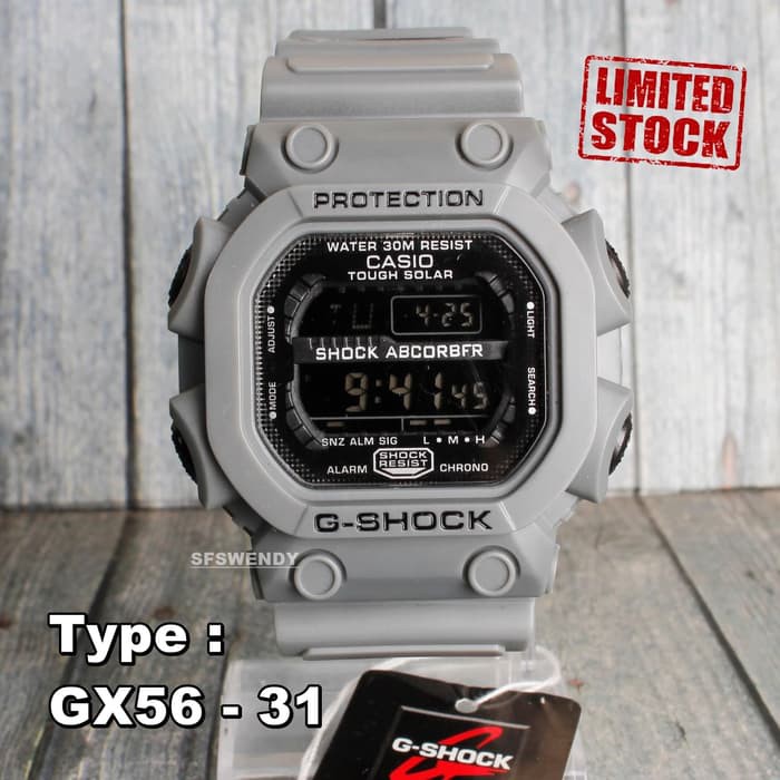 Jam tangan G Shock GX-56 Kotak Abu grey army anti air digital pria