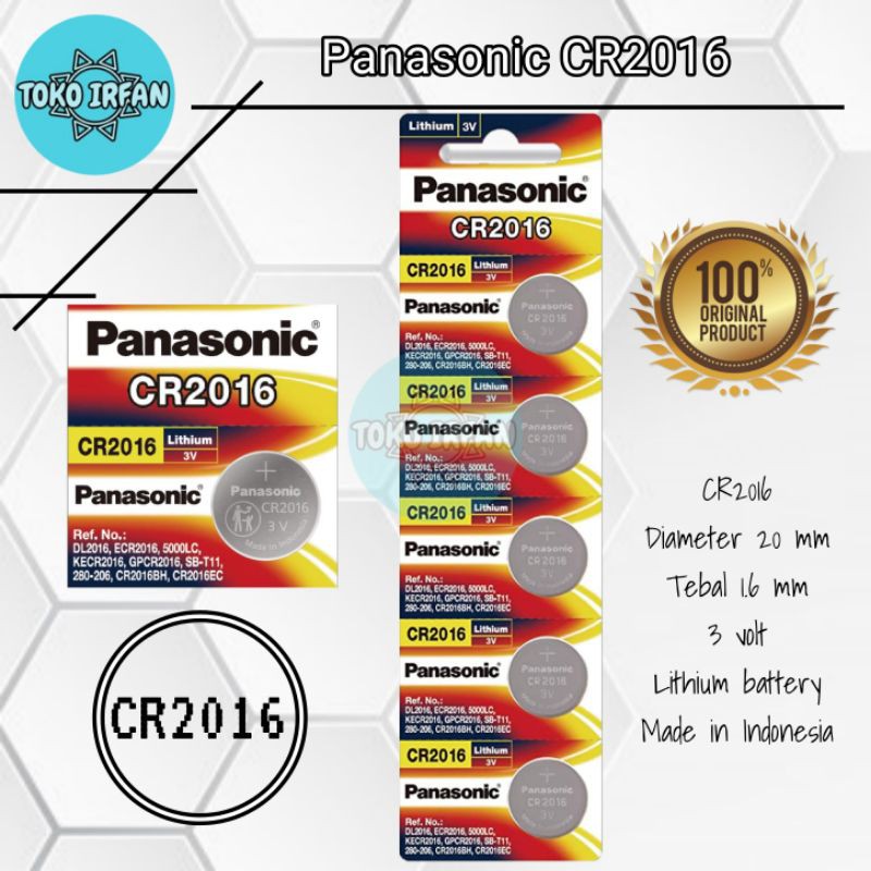 Baterai Panasonic CR2016 Original Lithium Battery 3 Volt