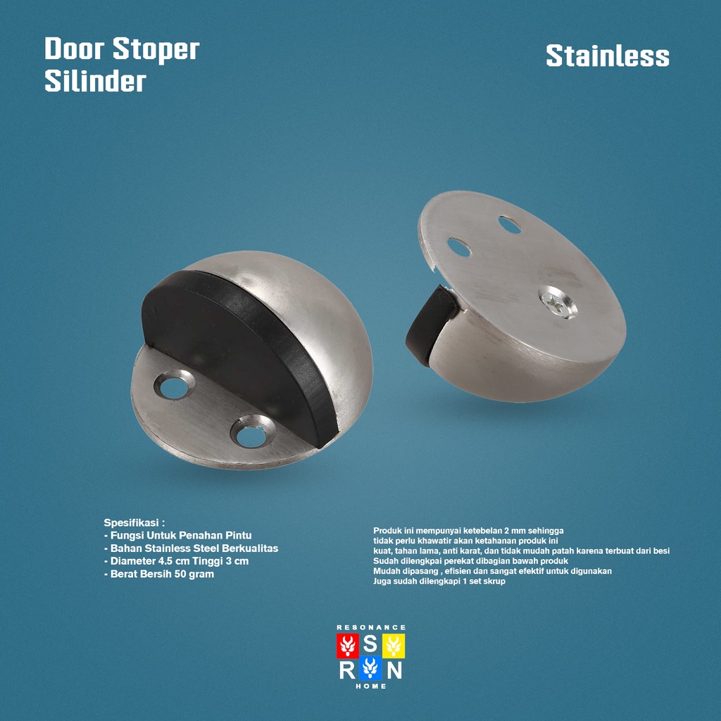 Penahan Pintu / Pengganjal Pintu | Door Stopper Stainless / Magnet Penahan Pintu | Door Stop Bulat