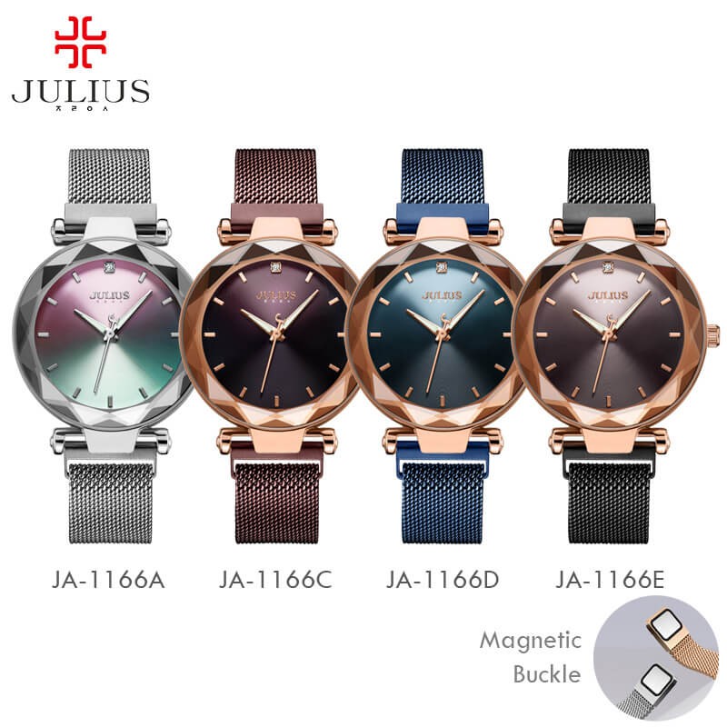 Julius JA-1166 / JA1166 Jam Tangan Wanita Korea Original Magnetic Strap Desain Cantik dan Elegan