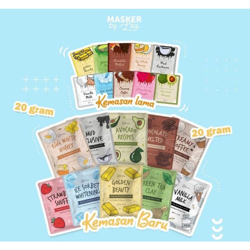 MASKER ORGANIK BY LEA GLORIA KEMASAN BARU 20 GRAM
