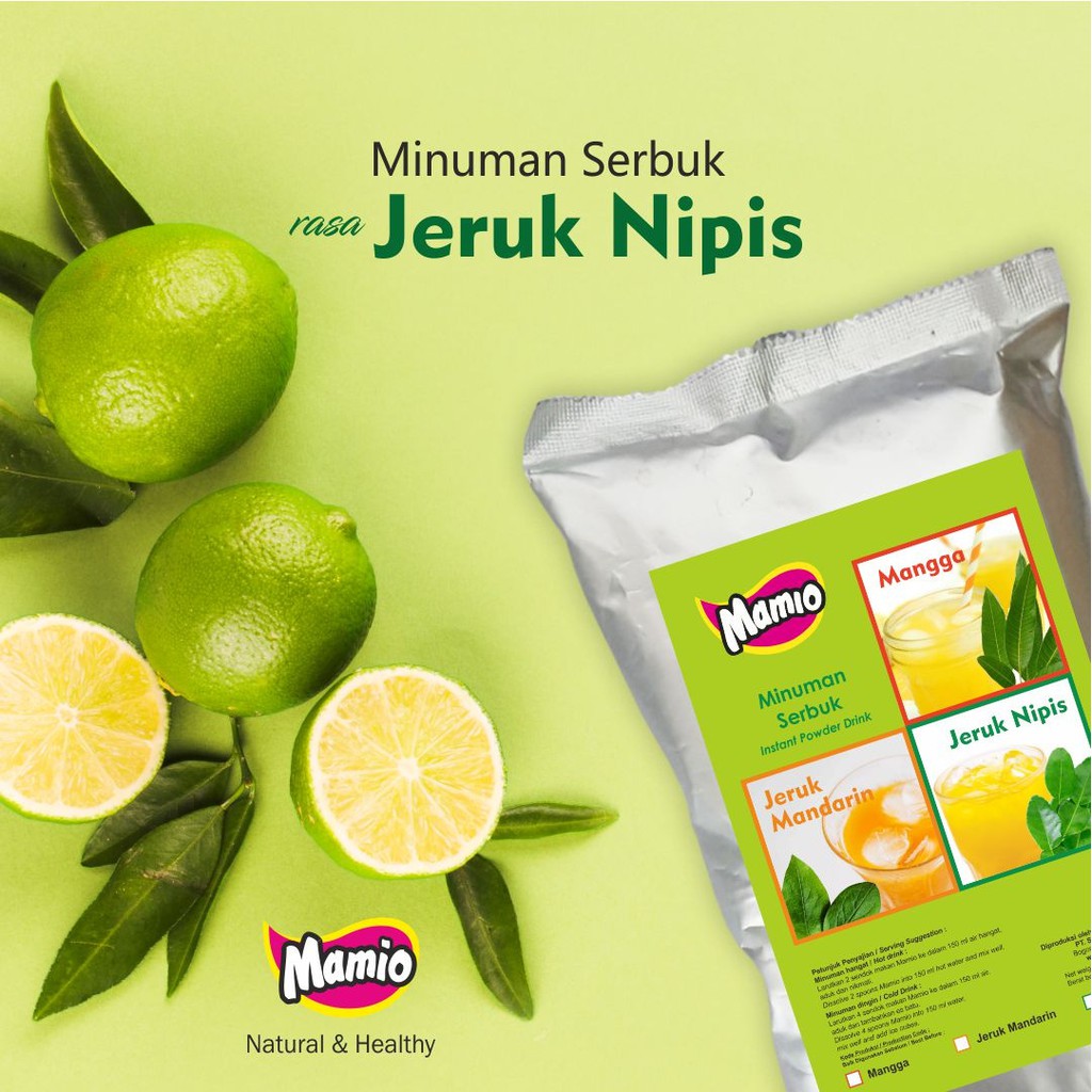 

Bubuk Powder Minuman Mamio Rasa Jeruk nipis isi 500 gram