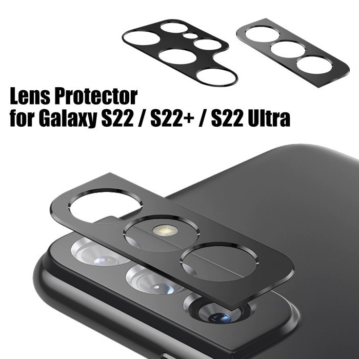 SAMSUNG S22 / S22+ /S22 ULTRA BLACK FRAME TEMPERED LENS CAMERA PROTECT