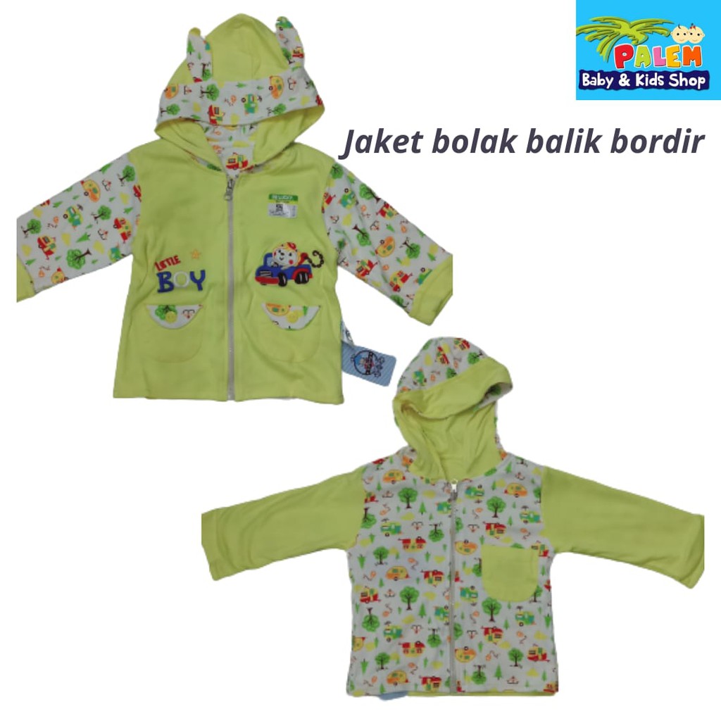 Jaket anak motif  baby lucky bolak balik bordir size S.M.L.468