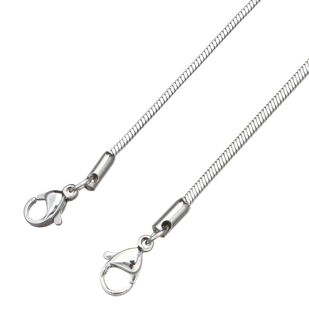 Lily Kalung Stainless Steel Keren Wanita Pria Warna Silver Hip Hop Statement