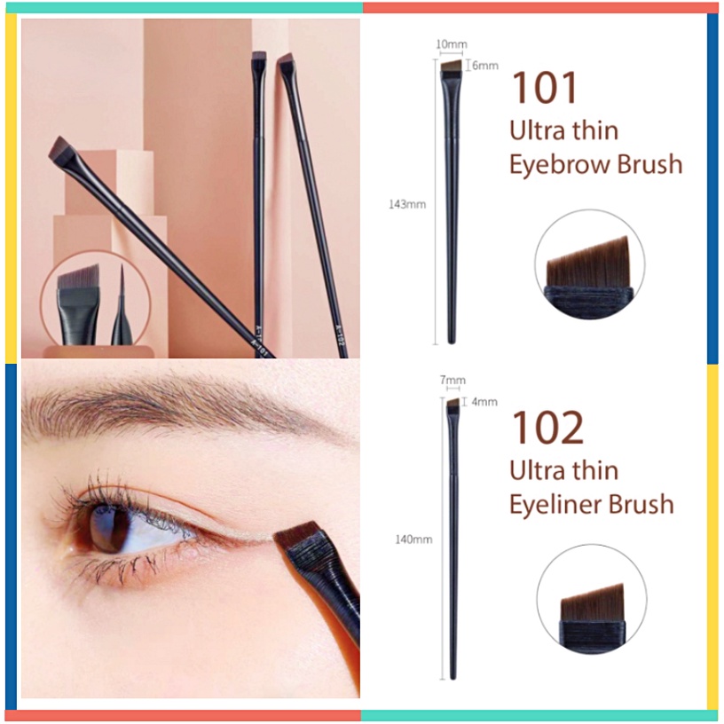 Ultra Thin Precision Fine Eyeliner Brush Eyebrow Kuas Firming Knife Edge LA129