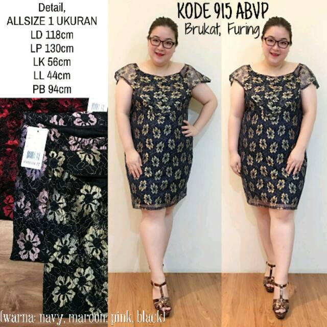 SUPPLIER JUMBOBIGSIZE BAJU  DRESS  TERUSAN BROKAT BRUKAT 