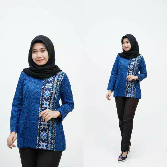 Batik Wanita Asj Sa Hrb026 Kenongo Kemeja Tosca Pendek