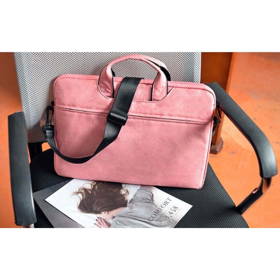 Tas Laptop Selempang Nylon Waterproof Size 13 inch pink