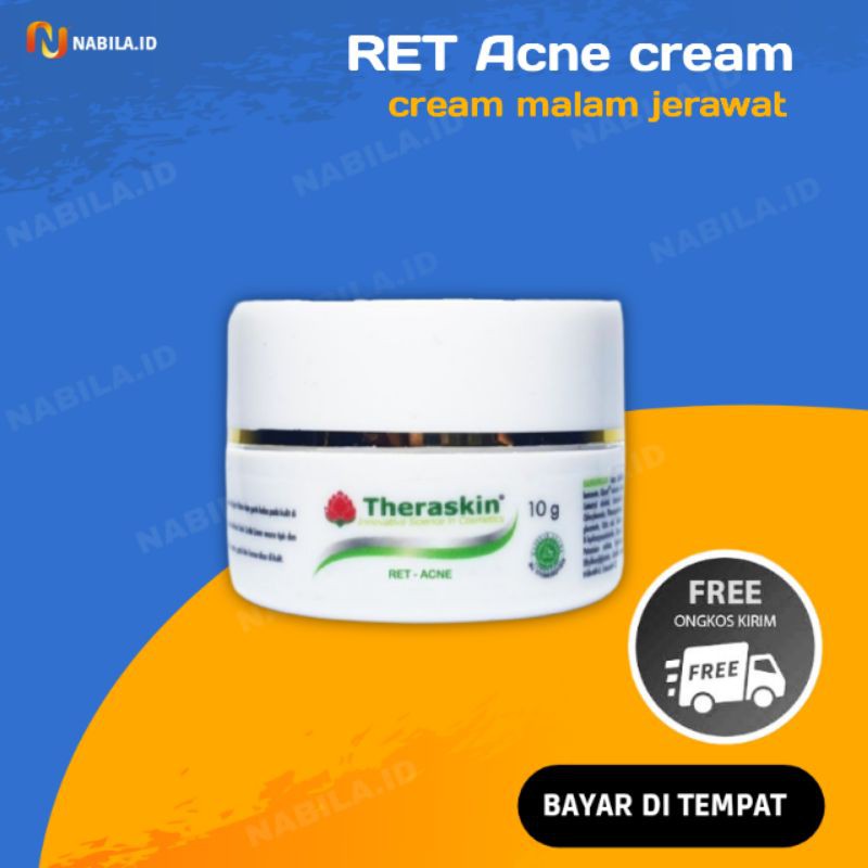 THERASKIN RET ACNE CREAM MALAM JERAWAT NIGHT ACNE WHITE THERASKIN