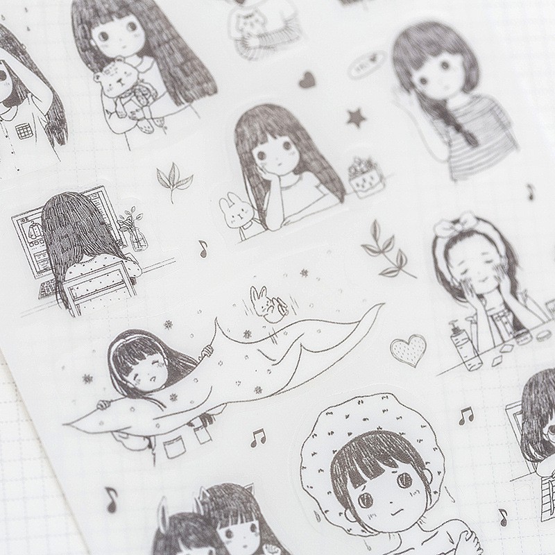 

6Pcs Stiker Lucu untuk Diary / Planner / Notebook / Scrapbook