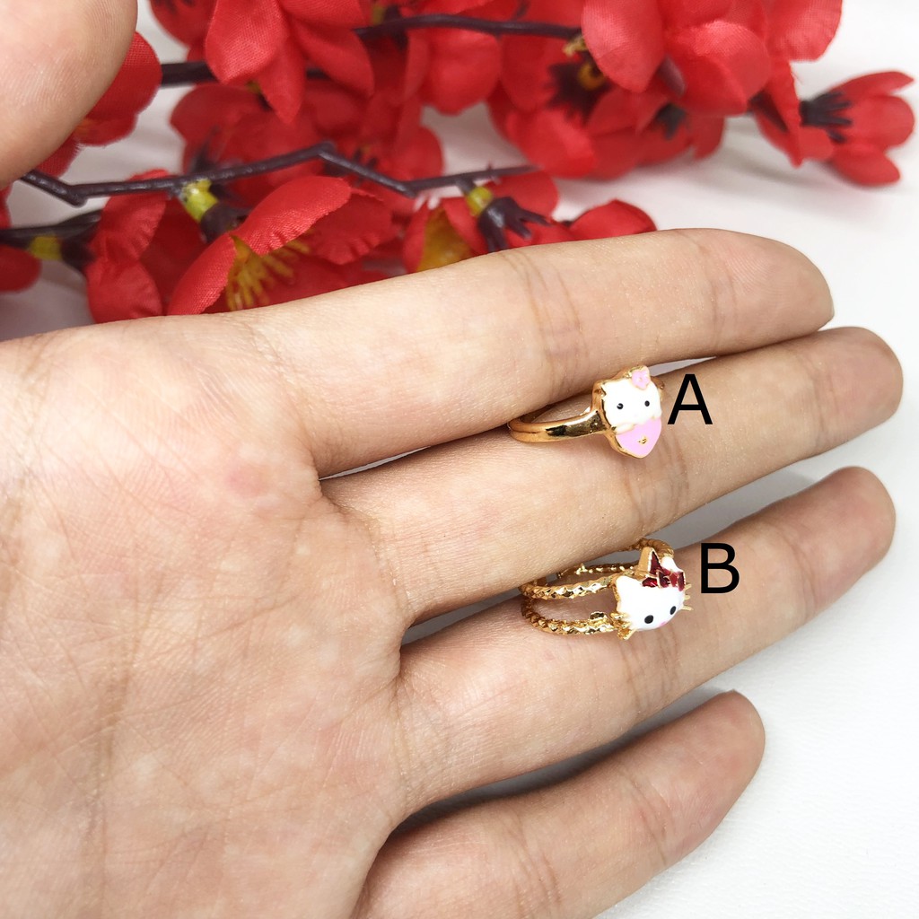 Cincin Anak Xuping HK Kitty Kucing Strawberry Lapis Emas - BR317