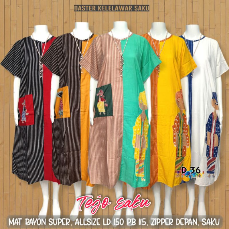 (Semerbak) Baju Tidur Daster Kelelawar Saku Kantong Seling Tejo Semerbak Rayon Jumbo Kekinian Murah Jumbo