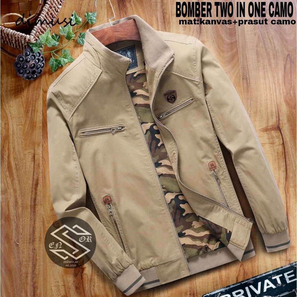 Jaketbomber Original SensorJaketpria Bomber Two In ONE Camo Jacket Bomberjacket Jaketmurah