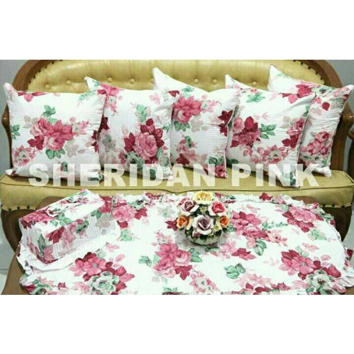 Sarung Bantal Sofa - Set Sarung Bantal Kursi Motif Sheridan Pink
