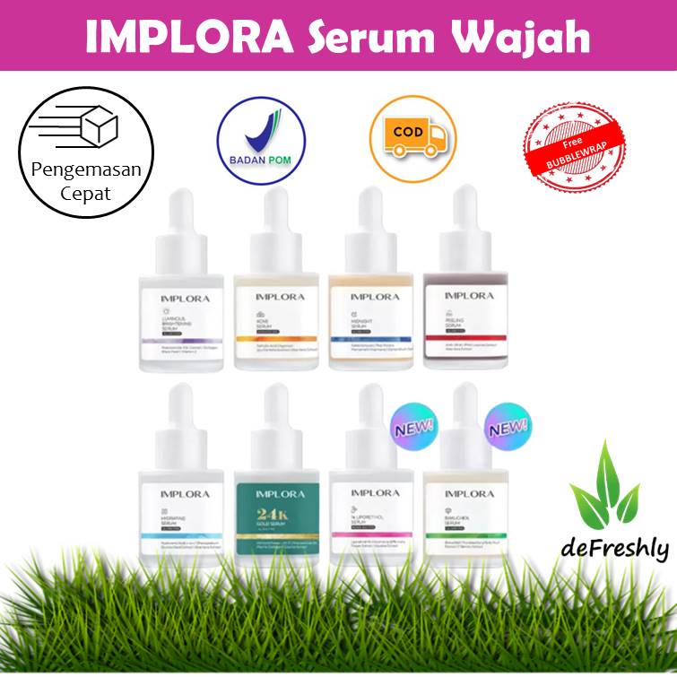 SERUM IMPLORA | Luminous Brightening Serum/Acne Serum/Midnight Serum/Peeling Serum - 20ML [BPOM]