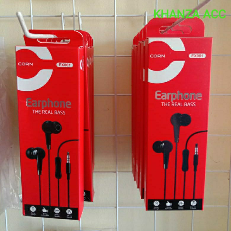 KHANZAACC Earphone Corn EX001 The Real Bass Wired Headset