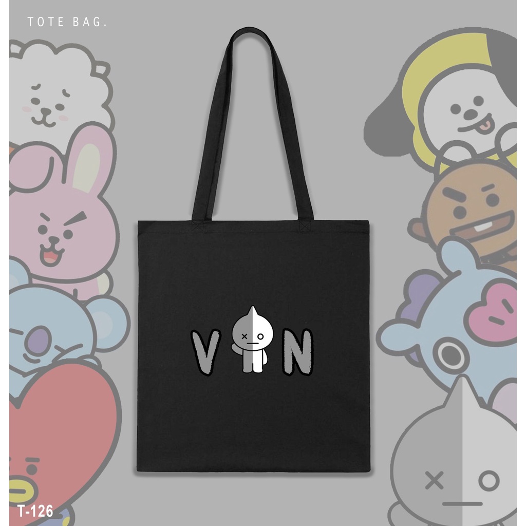 TOTE BAG WANITA / BT21 / TAS LES / TAS SANTAI / KULIAH / TAS SOUVENIR