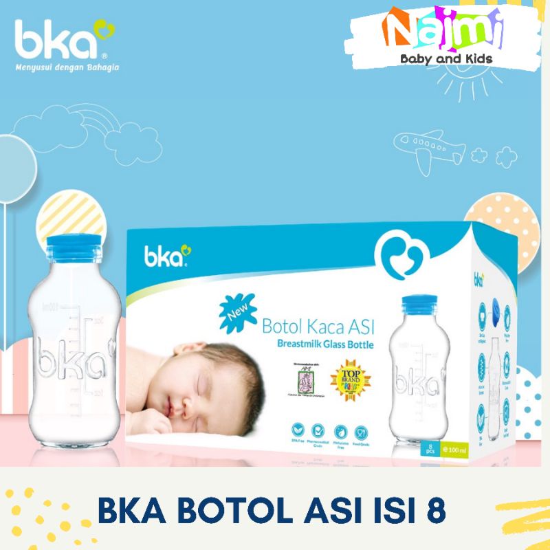 BKA Botol Kaca ASI Tutup Karet isi 8 100 ml | Breastmilk Glass Bottle