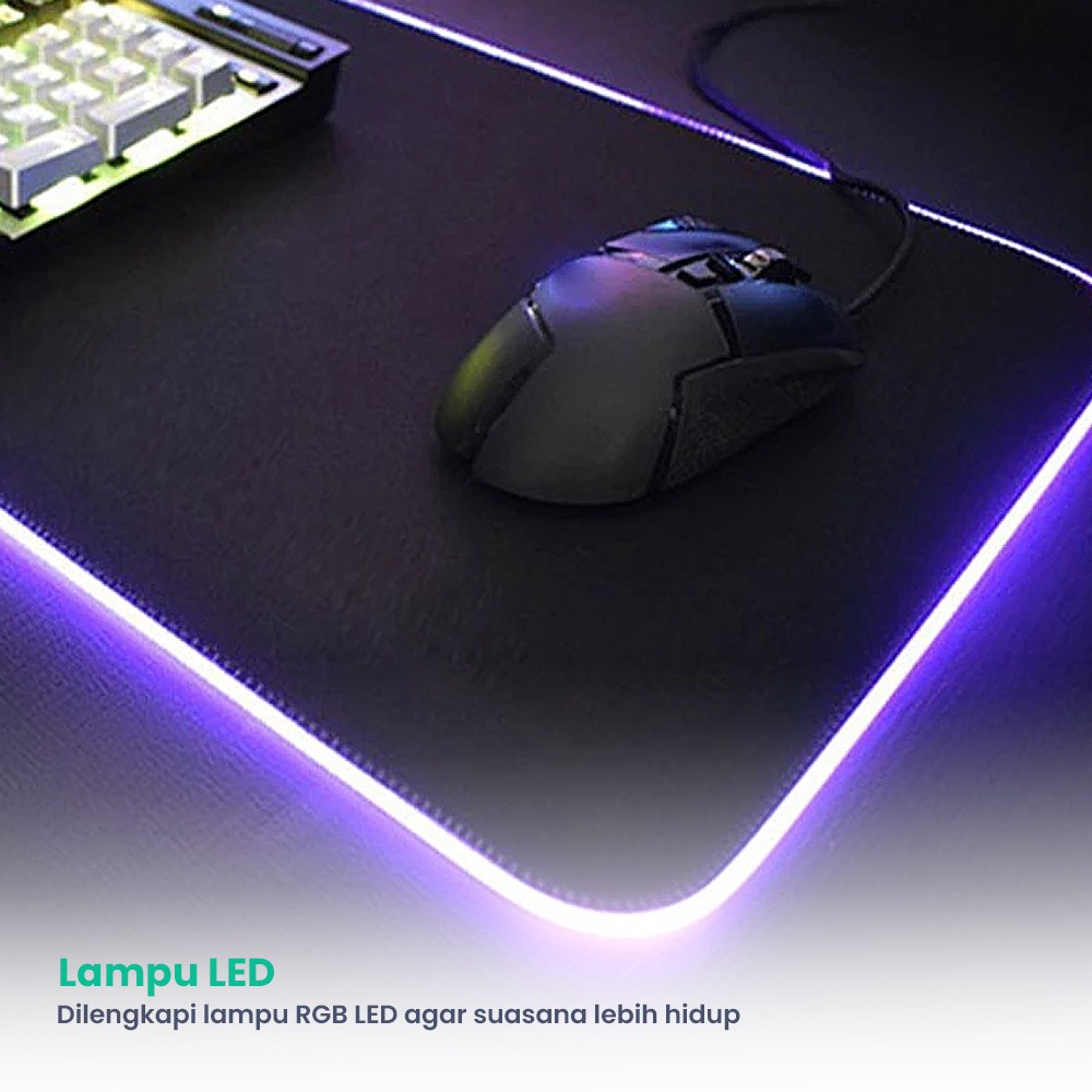 Mouse Pad Gaming RGB Besar Alas Anti Slip LED Light