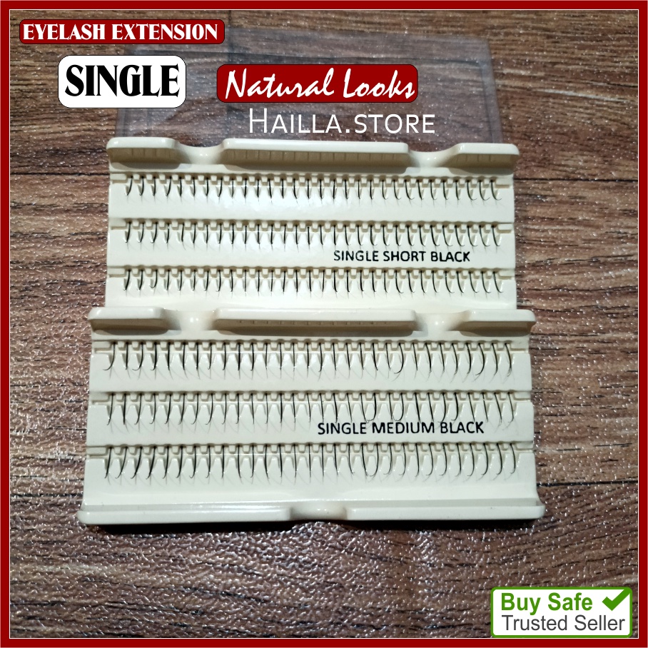 Eyelash Extension Bulu mata Single Kualitas Exspor 60 Helai Halus Ringan nyaman di Pakai