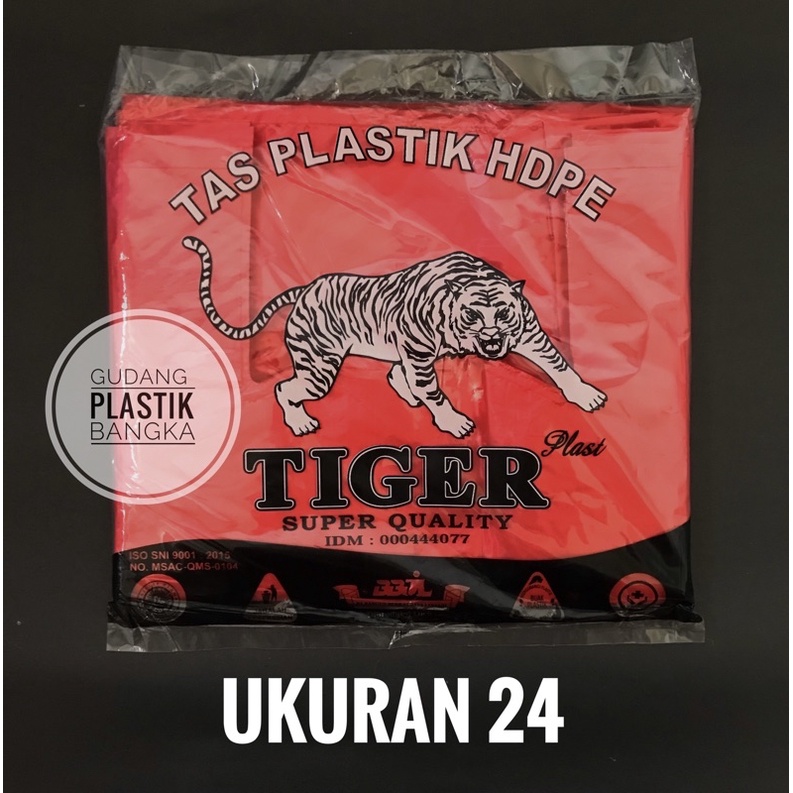 PLASTIK KANTONG KRESEK HDPE MERAH TIGER UKURAN 24