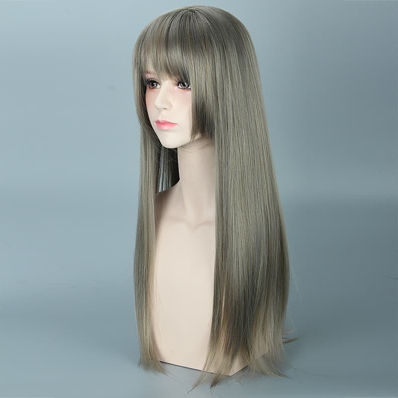 LOL-33 wig rambut palsu lolita ash gray line cosplay