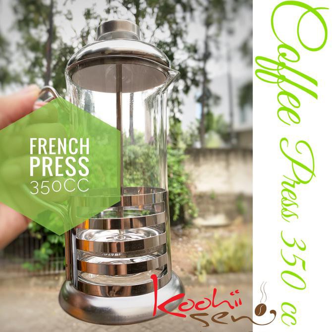 French Press 350 cc Stainless Glass Coffee press plunger