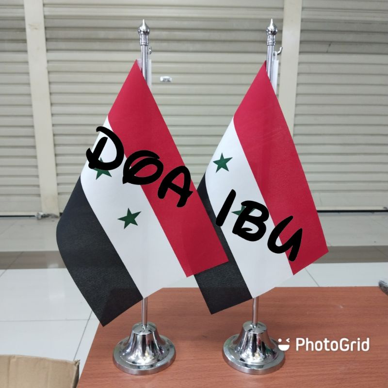 

best seller tiang stenlis meja+bendera SURIAH ready stock