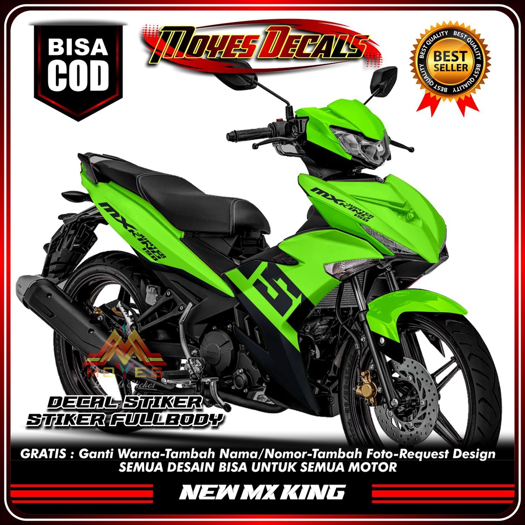 PROMO Stiker Decal Stiker New MX KING 150 Motif Hijau stabilo Variasi Warna