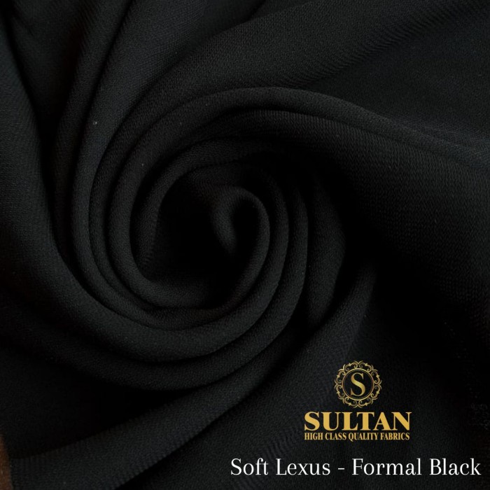 TERBARU     Kain Sultan Soft Lexus Jetblack Polos