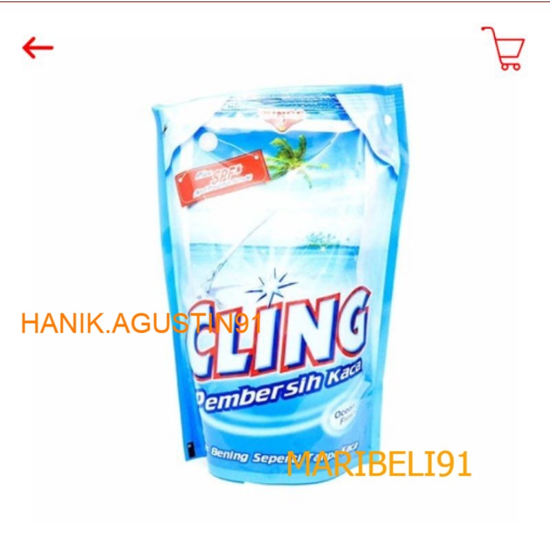 CLING GLASH CLEAN BIRU PEMBERSIH KACA 425ML