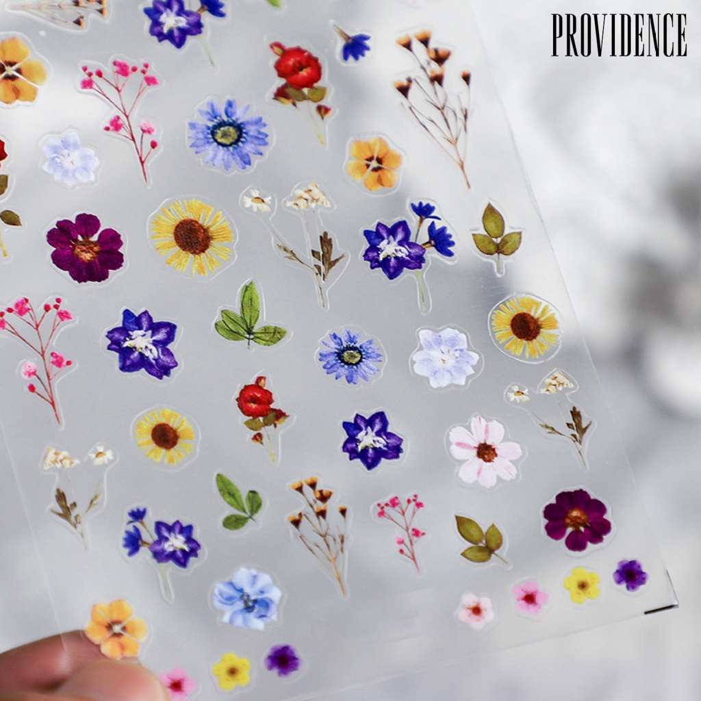 Providence Nail Sticker Flower Patterns DIY Colorful Craft Ultra Thin 3D Adhesive Nail Stickers for Manicure