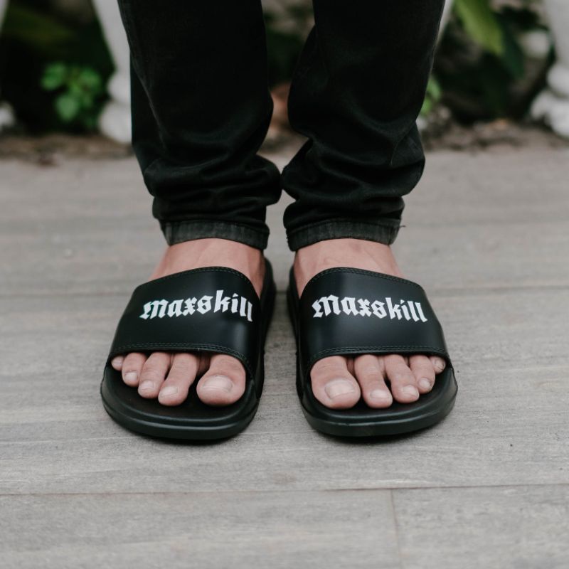 sandal slop maxskill/ sandal slide MAXSKILL hitam super premium
