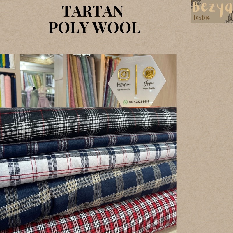 TARTAN POLYWOOL/ KAIN POLYWOOL / KAIN SEMIWOOL