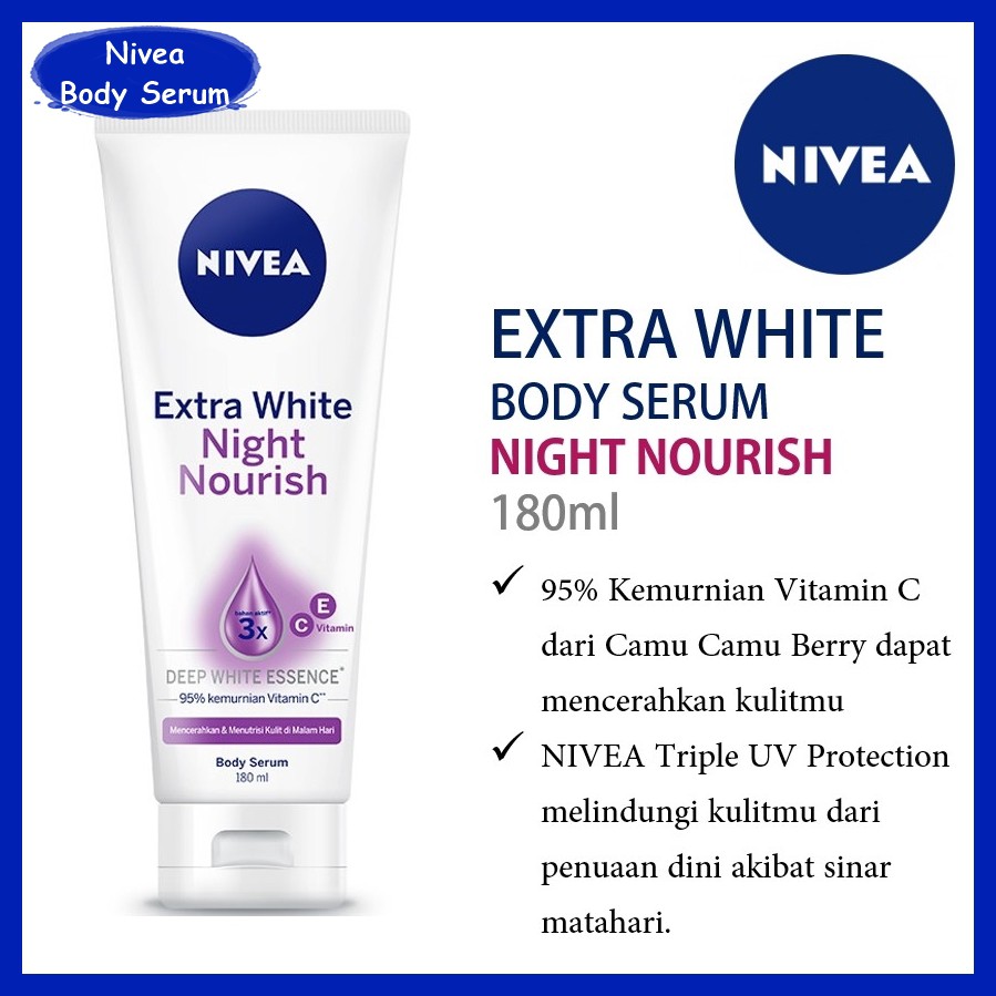 NIVEA Body Serum Extra White | Night | Care Protect | Radiant | Glow 70ml | Instant Glow | Sun Lotion Spf 33|180ml / 200ml | Extra Bright 10 Super Skin  (✔️BPOM)