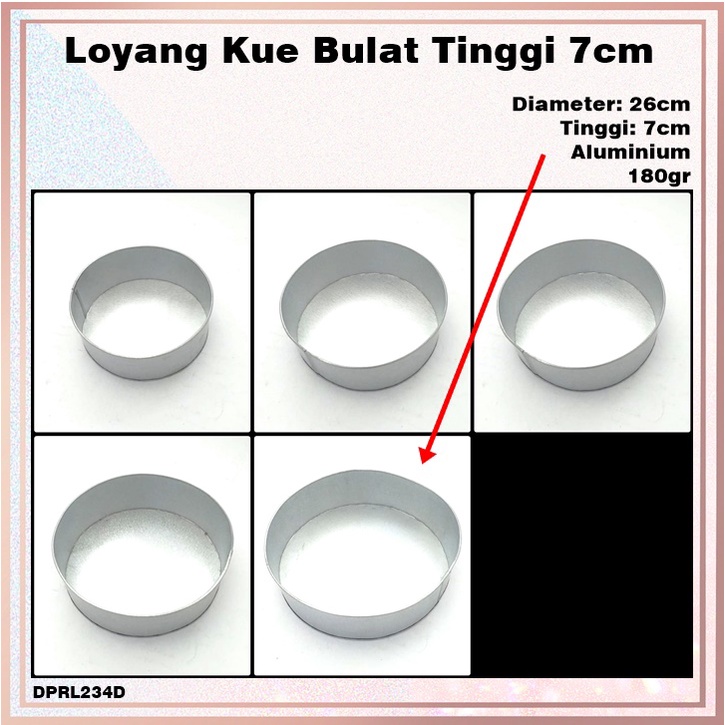 Loyang Kue Bulat Aluminium/Oven Tinggi 7cm Diameter 26cm