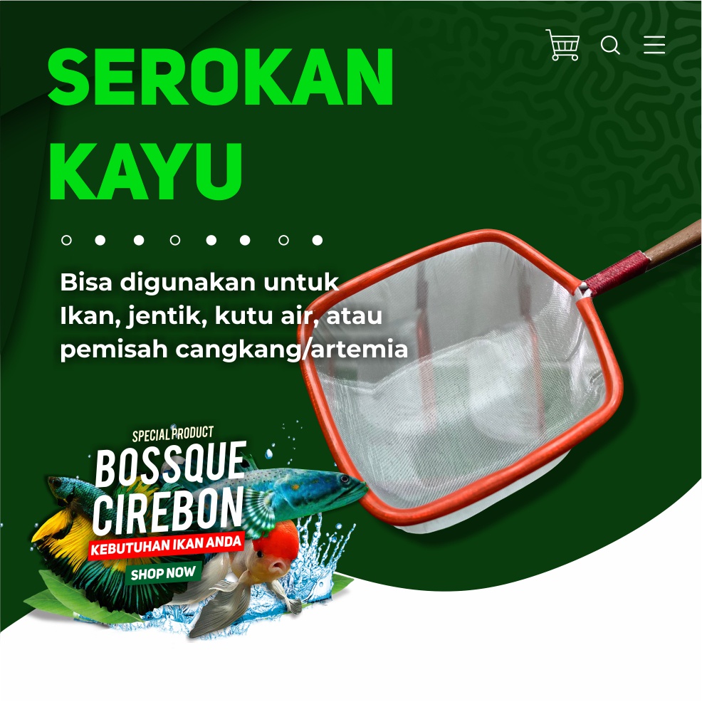 Serokan Ikan Cupang Kayu Kotak 7cm Seser Saringan Sauk Ikan Hias Jentik Kutu Air