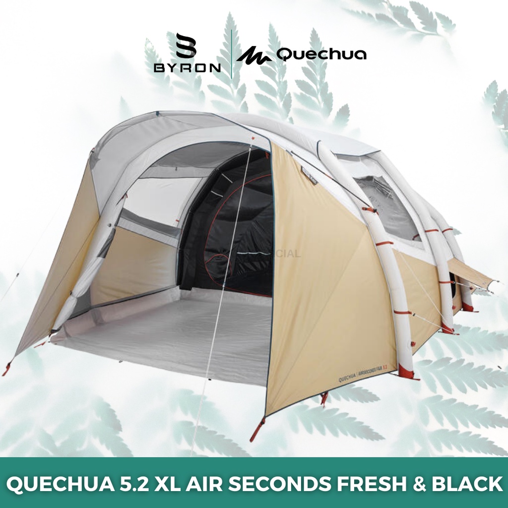 QUECHUA Tenda Air Family 5.2 XL Fresh &amp; Black 5 Orang 2 Kamar