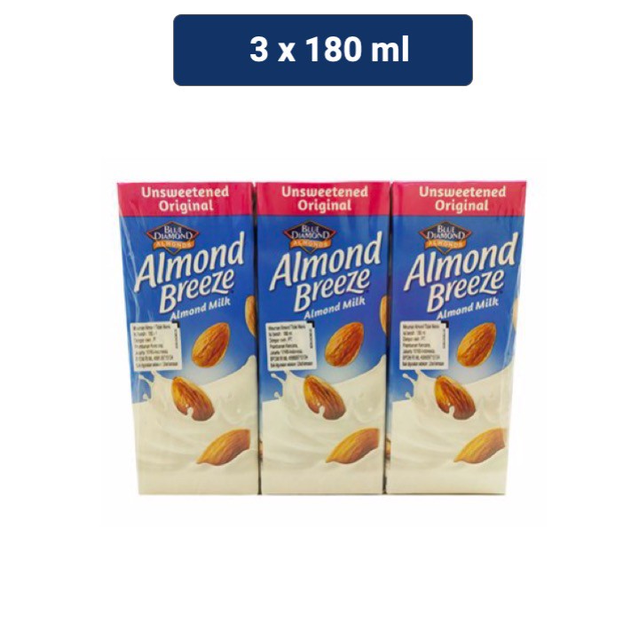 

Blue Diamond Almond Breeze Susu Unsweetened Original 3 x 180 mL