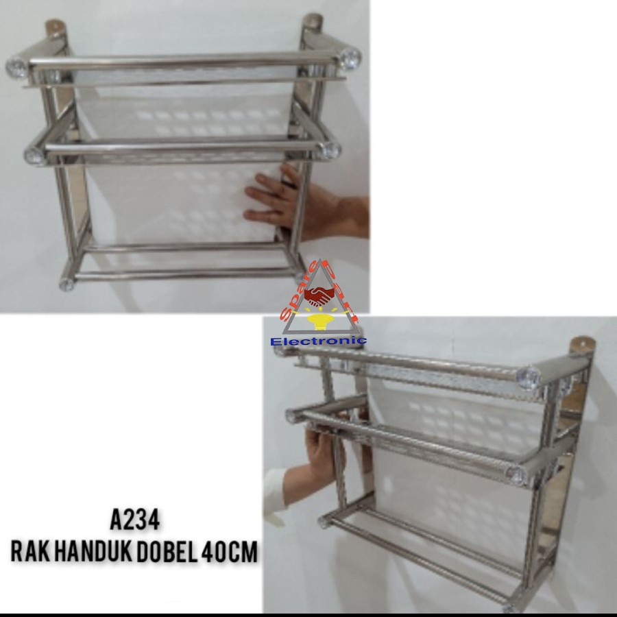 Gantungan Handuk Stainless / Rak Handuk Rack Towel Double Layer