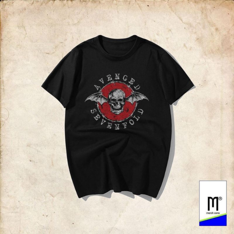 T-Shirt Avenged Sevenfold DeathBat (Oversized) Kaos Band Avenged Sevenfold / Kaos Musik Avenged Seve