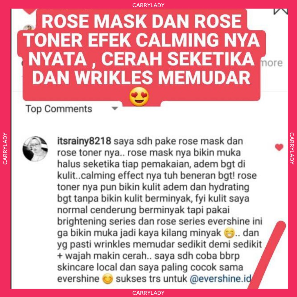 EVERSHINE ROSE FLOWER MASK NATURAL MASK ROSE MASK ORIGINAL