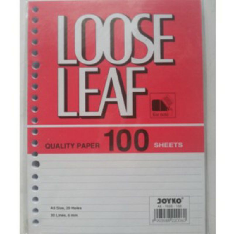 

Loose Leaf A5 100 sheets