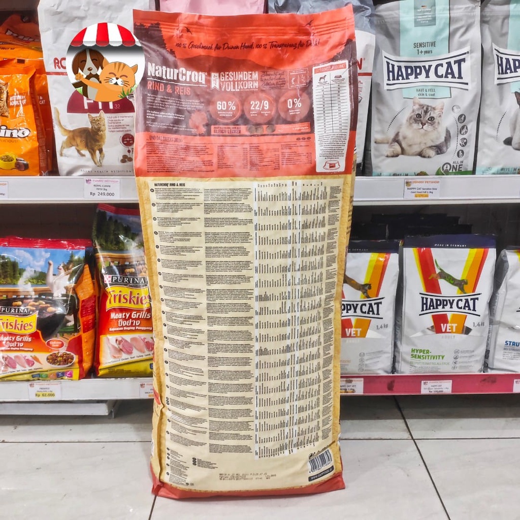 Happy Dog NaturCroq Adult Beef &amp; Rice 15kg - Makanan Anjing