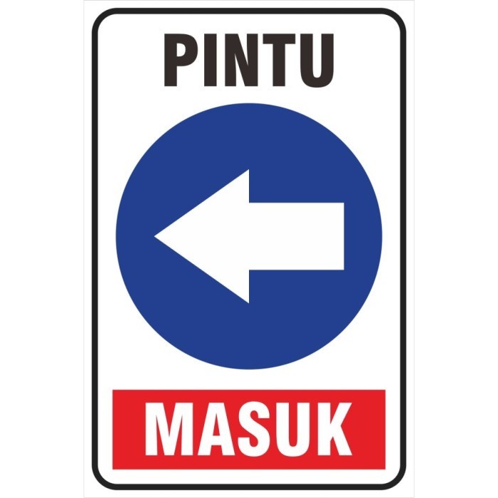 sign stiker pintu masuk / pintu keluar / sticker arah pintu masuk 15x20cm stiker