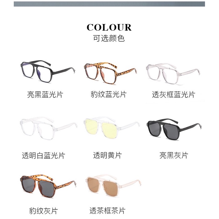 Kacamata【11】ins retro fashion men and women sunglasses