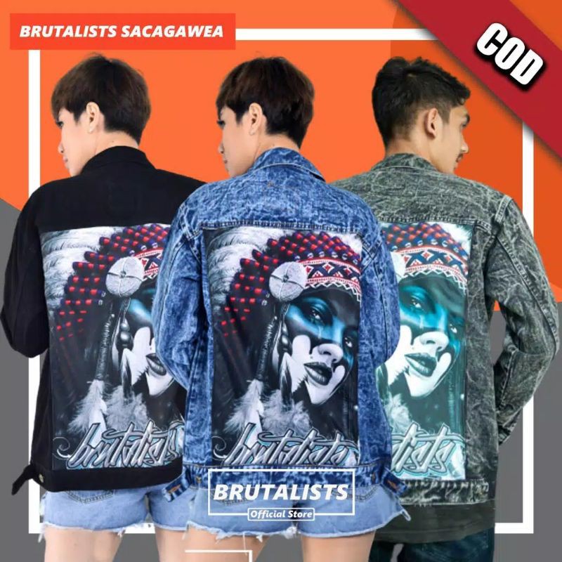 jaket jeans brutalist cowok jaket cewek jaket jeans denim printing original brutalist